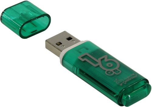 USB 2.0 Smartbuy 16GB Glossy series Green (SB16GBGS-G)
