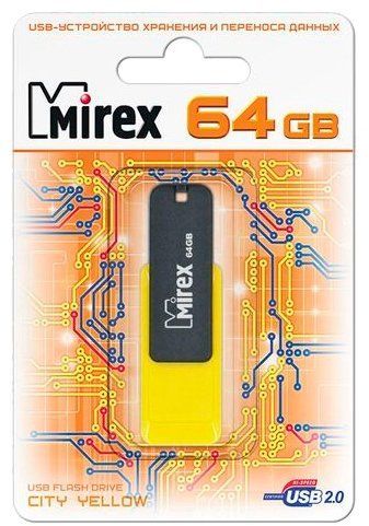 USB Flash Mirex Drive 64GB CITY yellow (13600-FMUCYL64)