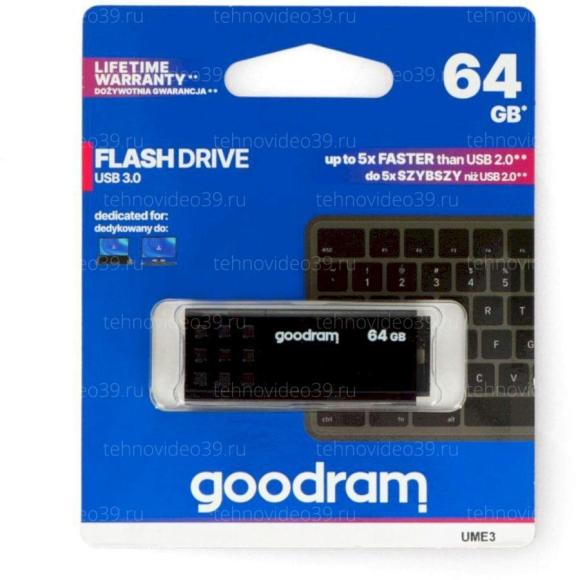 USB Flash GoodRAM 64 ГБ UME3 USB 3.0 Black (UME3-0640K0R11) купить по низкой цене в интернет-магазине ТехноВидео