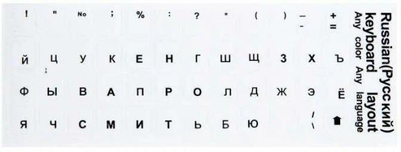 Наклейки на клавиатуру русские (прозрачные, буквы черные) купить по низкой цене в интернет-магазине ТехноВидео