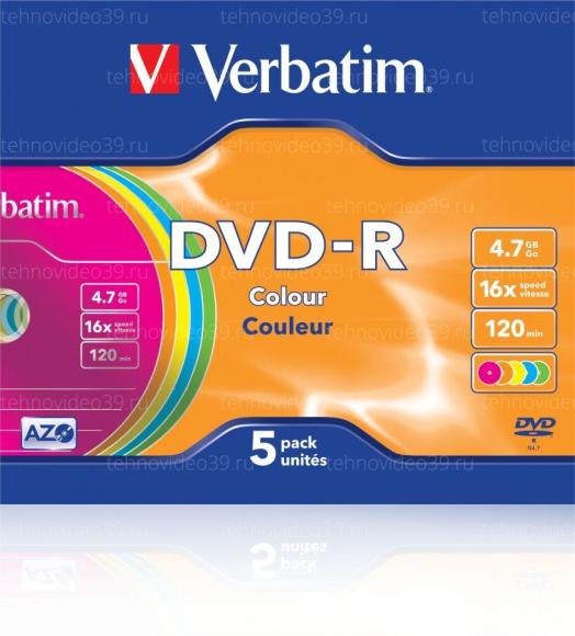 Диск DVD-R Verbatim / 4,7Gb/120мин / 16X / slim colour (43557) купить по низкой цене в интернет-магазине ТехноВидео