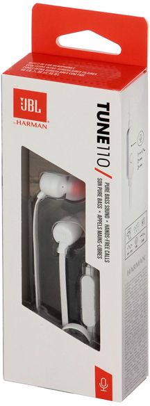 Наушники с микрофоном JBL T110 White (JBLT110WHT)