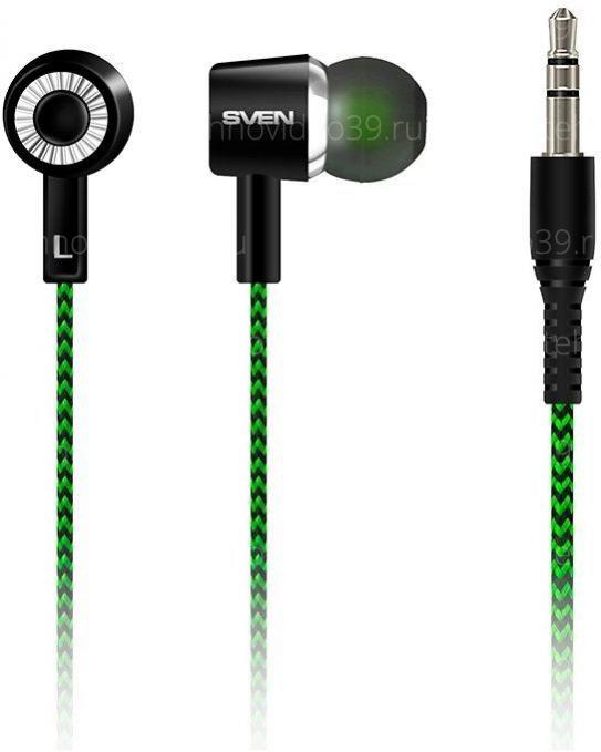 Наушники SVEN E-107 для мобильных устройств black-green (SV-015404) купить по низкой цене в интернет-магазине ТехноВидео