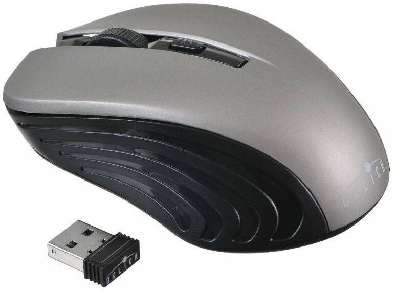 Мышь Оклик 545MW черный/серый оптическая (1600dpi) беспроводная USB (3but)