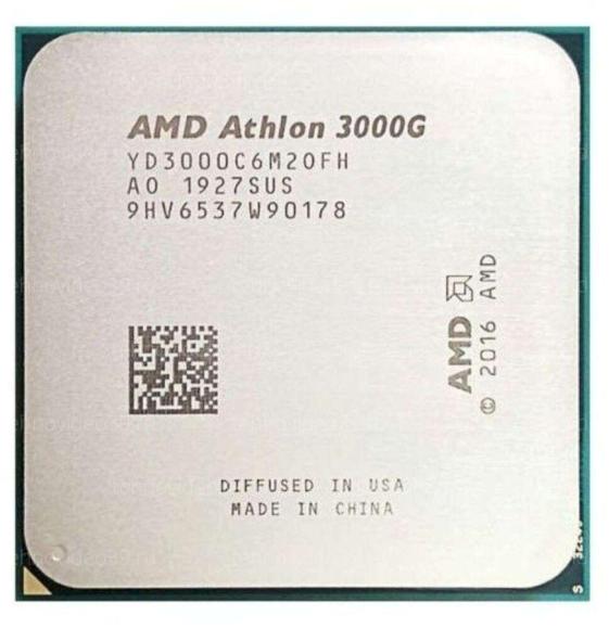 Процессор AMD AM4 Ryzen Athlon 3000G 3.5GHz, Tray без кулера Radeon™ Vega 3, 2core, 4+1MB (YD3000C6M купить по низкой цене в интернет-магазине ТехноВидео