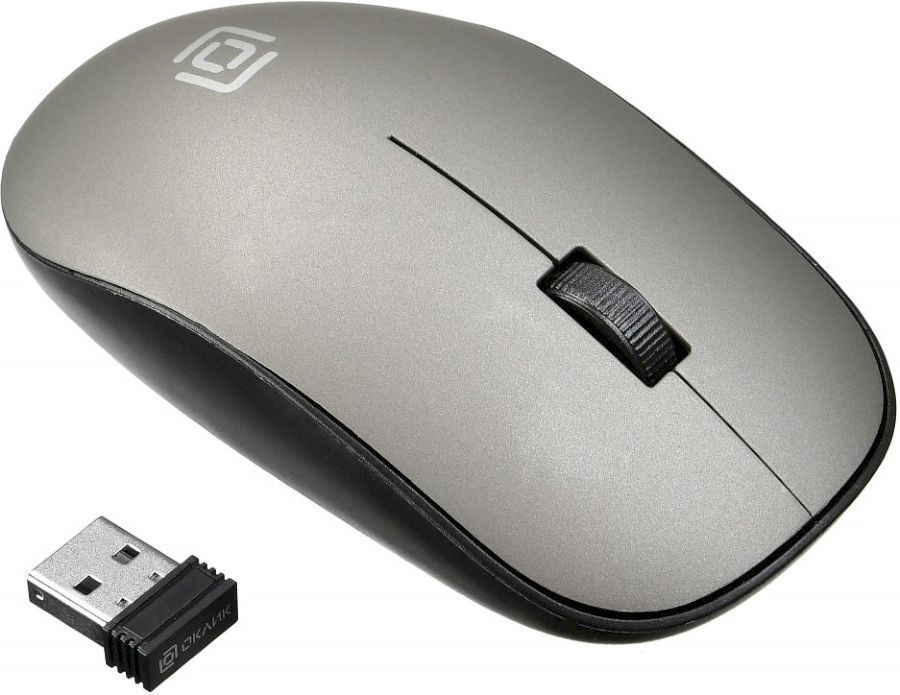 Мышь Оклик 515MW черный/серый оптическая (1200dpi) беспроводная USB (2but)