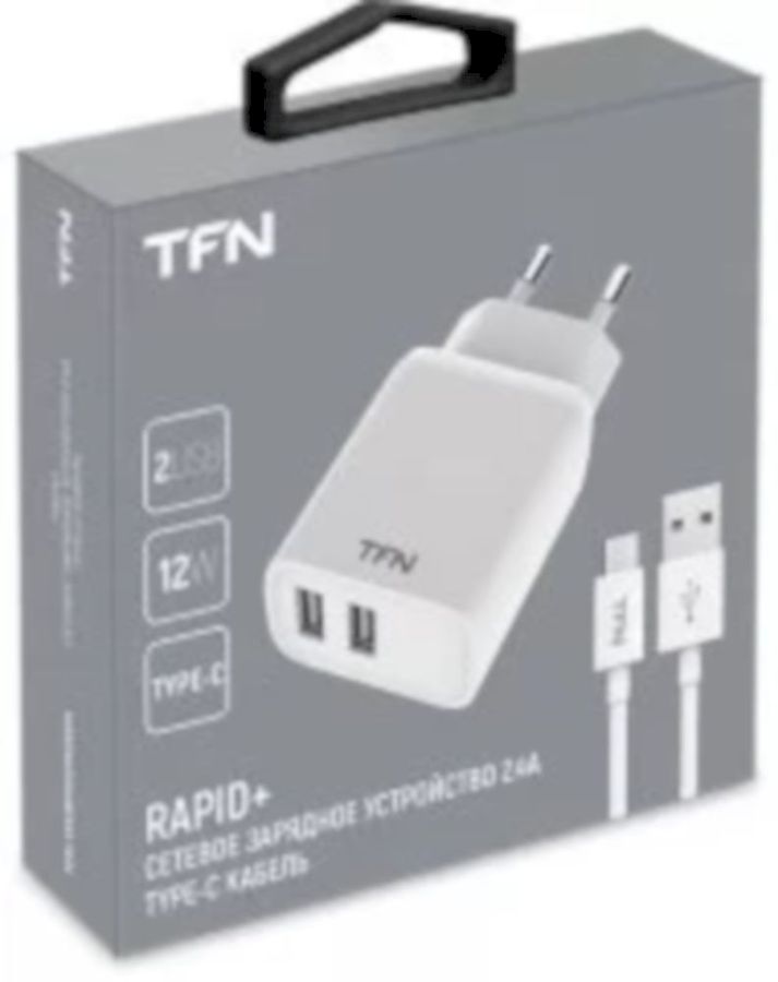 Сетевое зарядное устройство TFN 2.4A RAPID с кабелем TypeC white (WCRPD12W2U04)