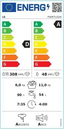 Стиральная машина с сушкой LG F4DR711S2H