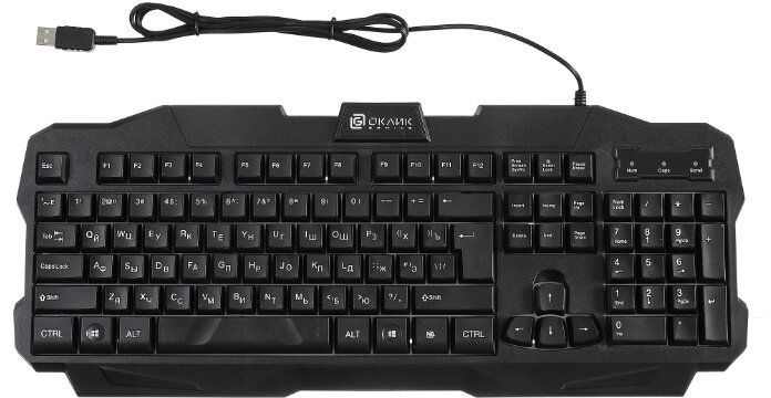 Клавиатура Оклик 757G MADNESS черный USB for gamer LED