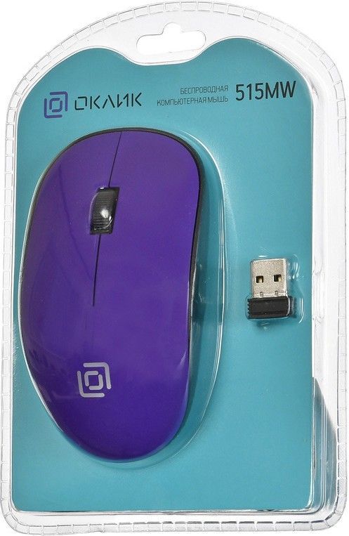 Мышь Оклик 515MW черный/пурпурный оптическая (1200dpi) беспроводная USB (3but)