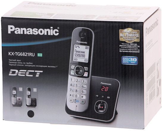 Радиотелефон Panasonic KX-TG6821RUB черный