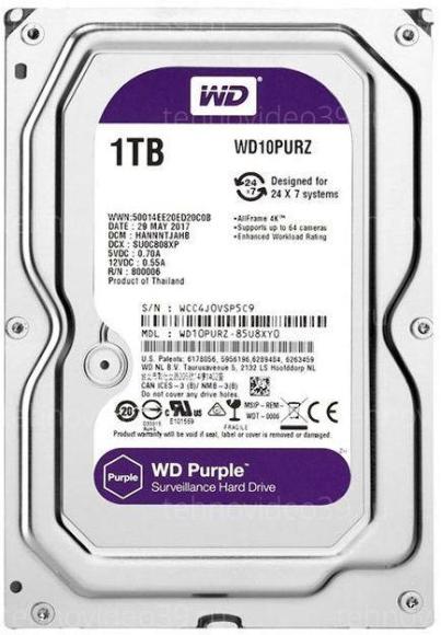 Жесткий диск Western Digital 1000Gb 64Mb SATA WD10PURZ Purple для систем наблюдения купить по низкой цене в интернет-магазине ТехноВидео