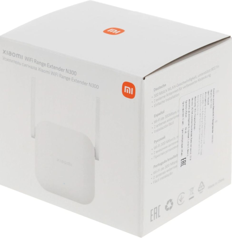 Усилитель беспроводного сигнала Xiaomi WiFi Range Extender N300, белый (DVB4447GL)