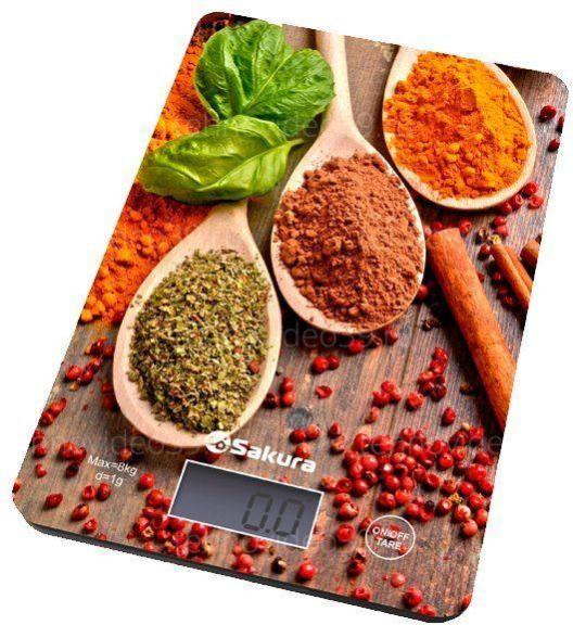 Весы кухонные Sakura SA-6077DS специи/темный купить по низкой цене в интернет-магазине ТехноВидео
