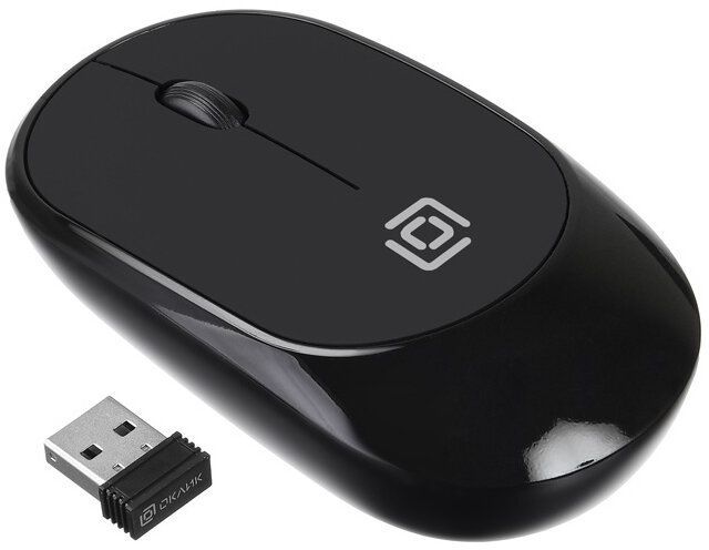 Мышь Оклик 535MW черный оптическая (1000dpi) беспроводная USB для ноутбука (3but)