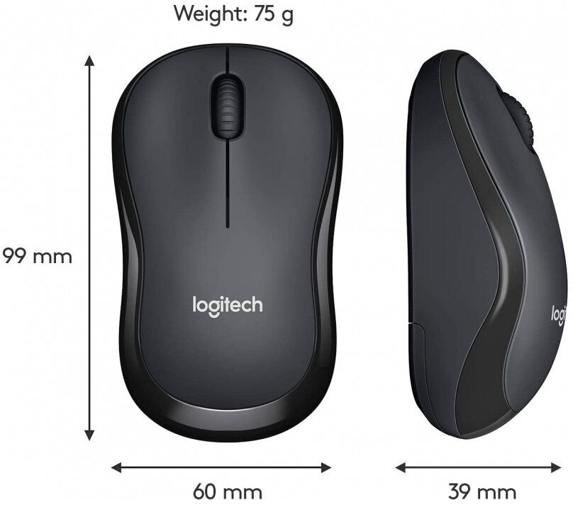 Беспроводная мышь Logitech M221 SILENT CHARCOAL USB (910-006510) черная
