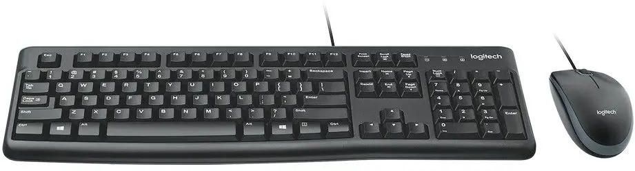Проводной комплект Logitech MK120 клав:черный мышь:черный USB (920-002589)