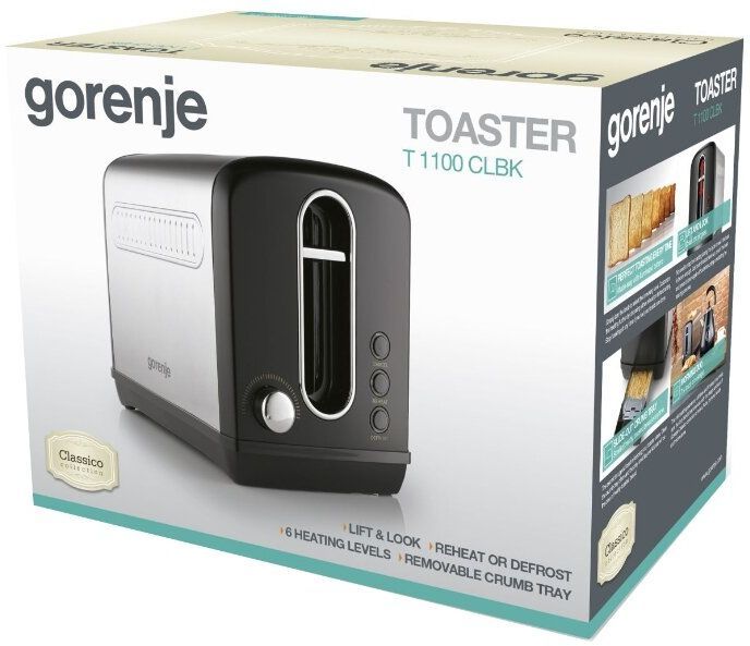 Тостер Gorenje T 1100CLBK черный / металл