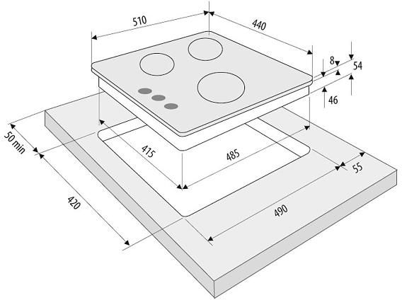 Газовая варочная поверхность Krona ALBERO 45 BL