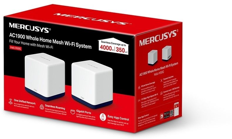 WI-FI роутер Mercusys Halo H50G (2-pack) MESH SYSTEM AC1900