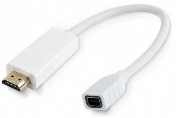 Переходник Mini DisplayPort female to HDMI male adapter cable, white. CableExpert (A-mDPF-HDMI) купить по низкой цене в интернет-магазине ТехноВидео