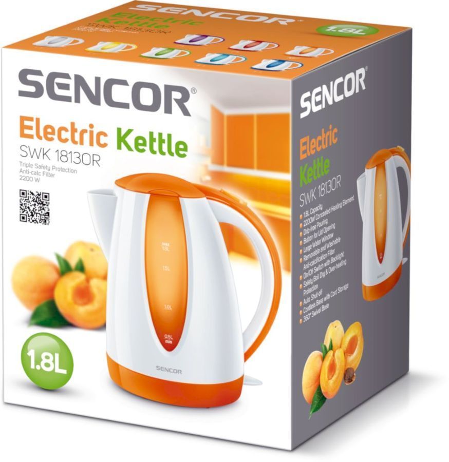 Электрический чайник Sencor SWK 1813 OR бело/оранжевый