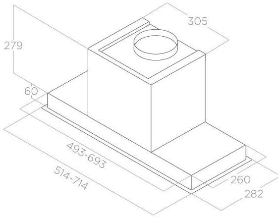 Вытяжка полновстраиваемая Elica Hidden Advance BL MAT/A/52 черный (PRF0183971)