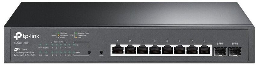 Коммутатор TP-Link TL-SG2210MP JetStream™ 10-портовый гигабитный Smart коммутатор с 8 портами PoE+,