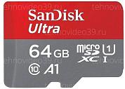 Память micro Secure Digital Card SanDisk 64Gb class10 (SDSQUAB-064G-GN6MN) купить по низкой цене в интернет-магазине ТехноВидео