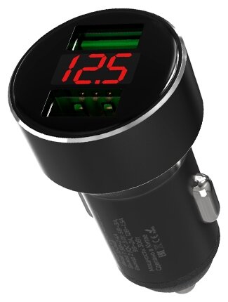 Заряд. устр-во автомоб Maxvi CCM-M542 LED metallic black