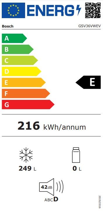 Морозильная камера Bosch GSV36VWEV Белый