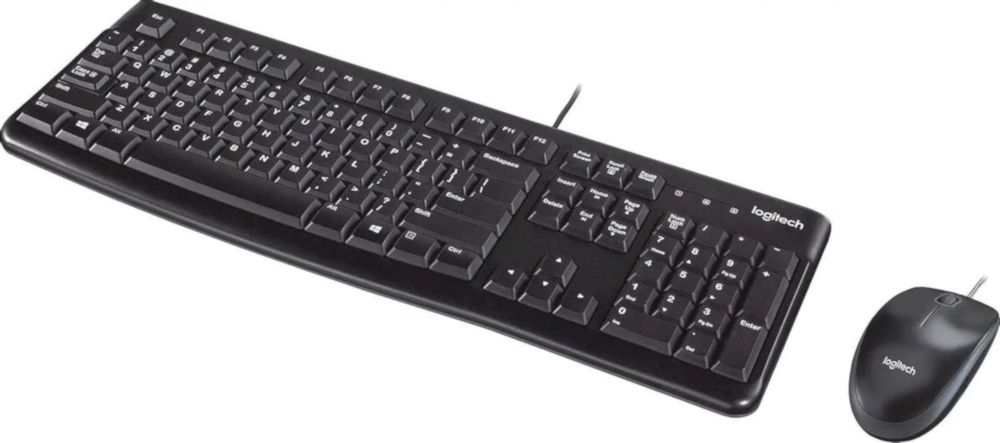 Проводной комплект Logitech MK120 клав:черный мышь:черный USB (920-002589)