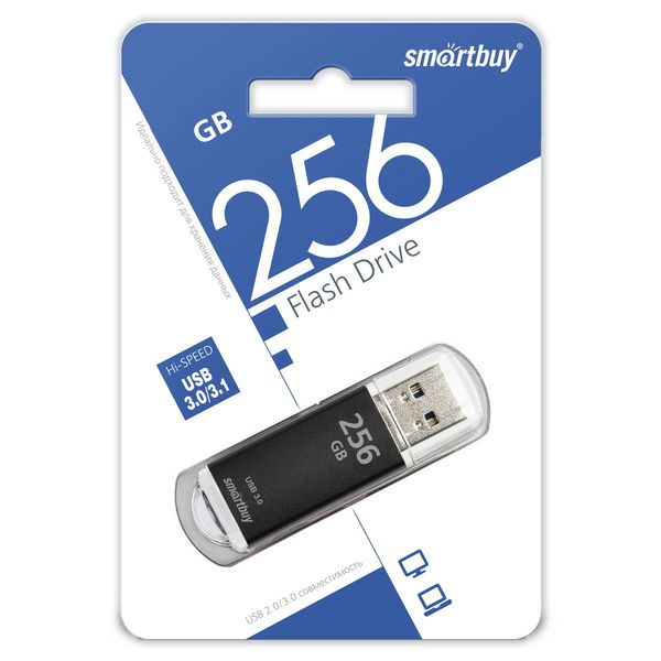 USB 3.0/3.1 Smartbuy 256GB GB V-Cut Black (SB256GBVC-K3)