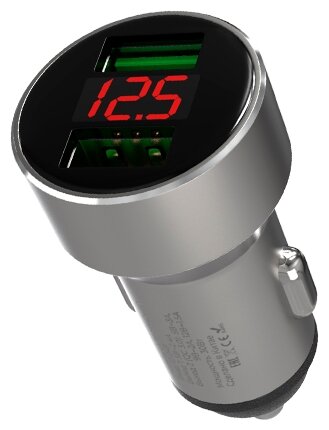 Заряд. устр-во автомоб Maxvi CCM-M542 LED metallic silver