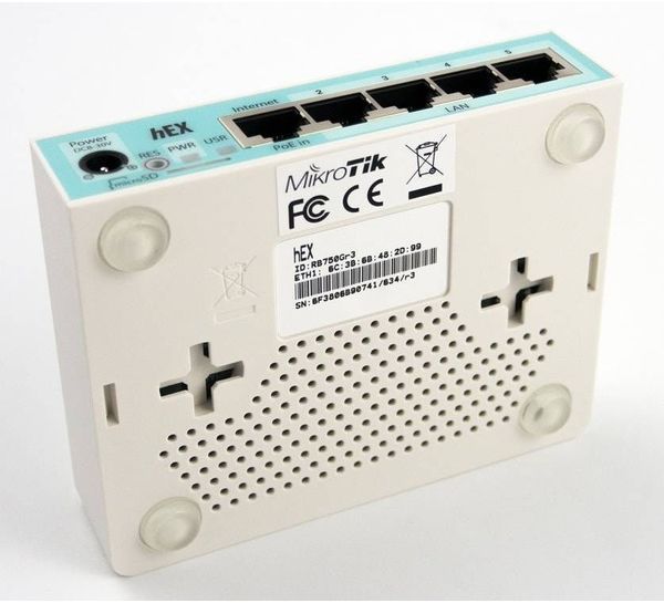 Маршрутизатор Mikrotik hEX RB750Gr3 5 портов 10/100/1000 Ethernet