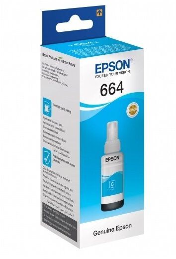 Картридж Epson C13T66424A L100 Cyan (ёмкость с чернилами 70мл)
