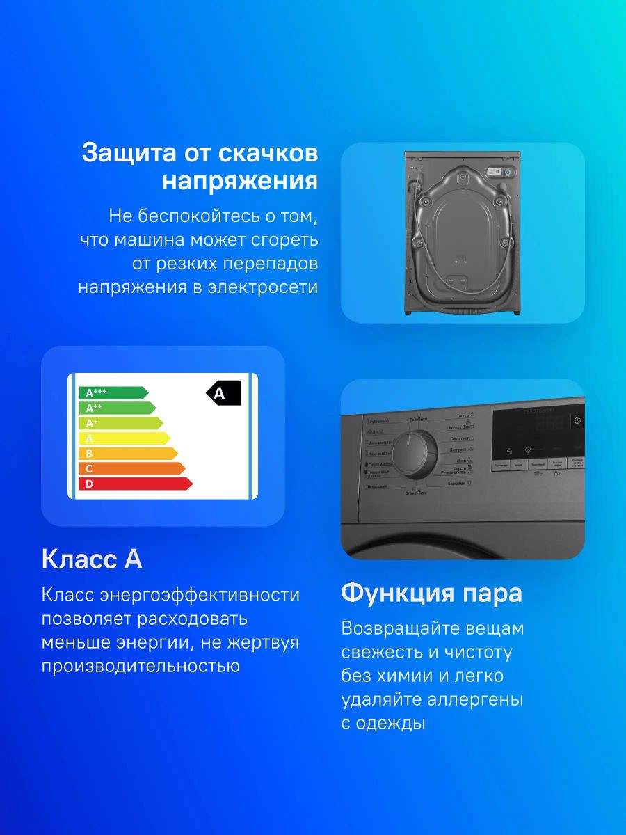 Стиральная машина Beko WSRE6512ZSS (Серебристый) (7320210017)