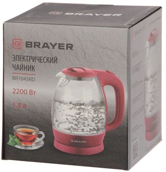 Электрический чайник Brayer BR1045RD, красный