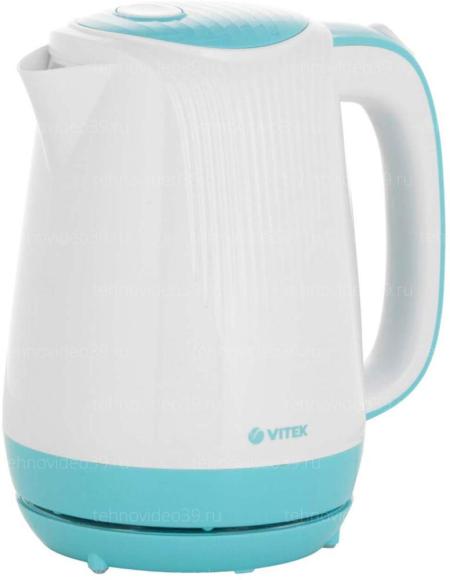 Электрический чайник Vitek VT-7059 Белый/Берюзовый купить по низкой цене в интернет-магазине ТехноВидео