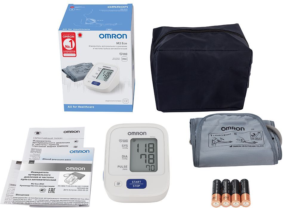 Измеритель артериального давления и частоты пульса автоматический Omron M2 Eco (RU)