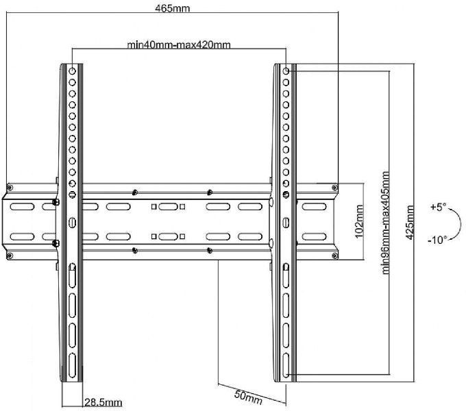 Кронштейн для телевизора Ultramounts UM 833T Черный