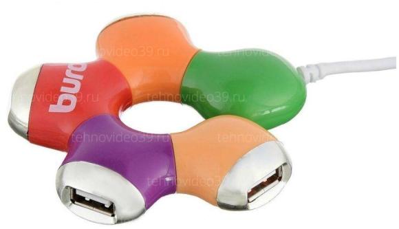 USB разветвитель Buro BU-HUB4-0.5-U2.0-Flower 4 портов купить по низкой цене в интернет-магазине ТехноВидео