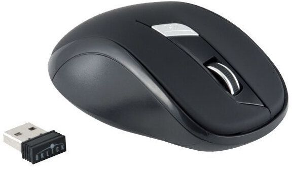 Мышь Оклик 465MW черный оптическая (1600dpi) беспроводная USB для ноутбука (6but)