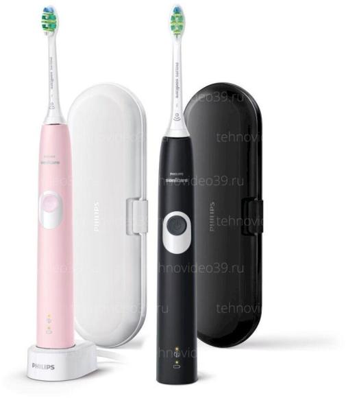 Набор зубных щеток Philips Sonicare HX6800/35 чёрный/бледно-розовый купить по низкой цене в интернет-магазине ТехноВидео