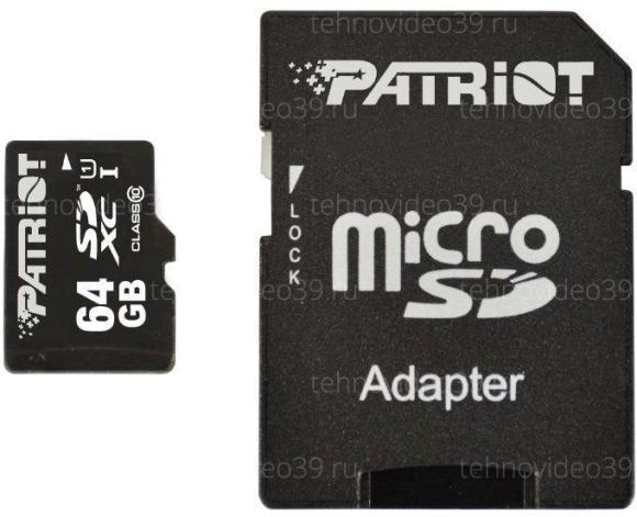 Карта памяти Patriot Memory micro SD 64Gb class10 / +адаптер (PSF64GMCSDXC10) купить по низкой цене в интернет-магазине ТехноВидео