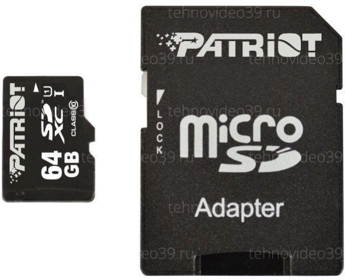 Карта памяти Patriot Memory micro SD 64Gb class10 / +адаптер (PSF64GMCSDXC10) купить по низкой цене в интернет-магазине ТехноВидео