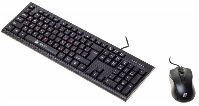 Комплект Оклик клавиатура + мышь 620M клав:черный мышь:черный USB