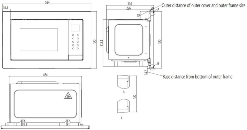 Встраиваемая микроволновая печь Haier HMX-BTG207B (Чёрная) (TD0048652RU)
