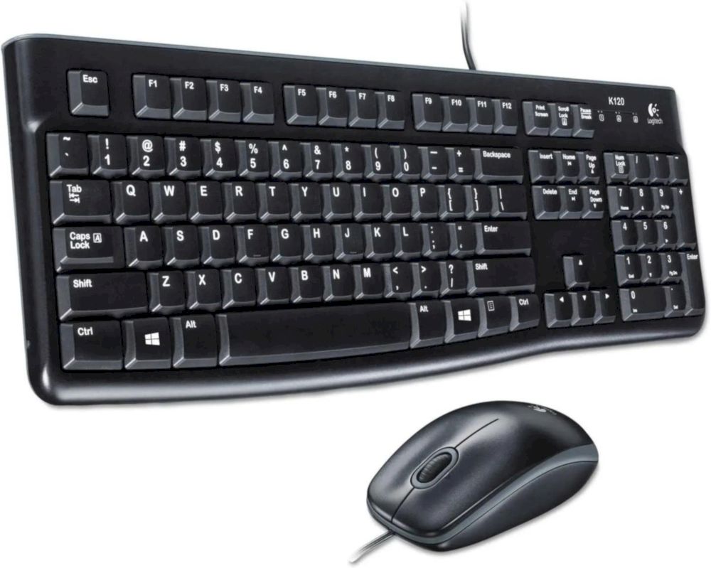 Проводной комплект Logitech MK120 клав:черный мышь:черный USB (920-002589)
