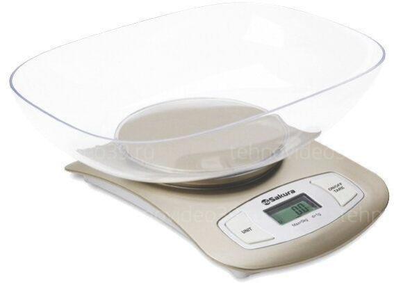 Весы кухонные Sakura SA-6052S серебряный купить по низкой цене в интернет-магазине ТехноВидео